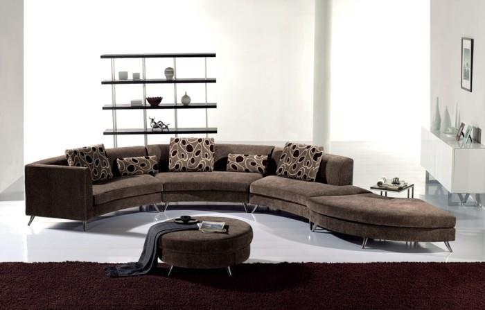 Στρογγυλός καναπές με κομψούς άνετους χώρους, ξεχωριστό σαλόνι