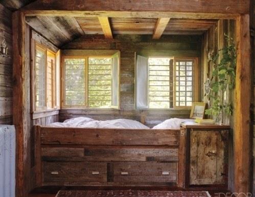 ρουστίκ στυλ εξοχικό κρεβάτι σχέδια ξύλινο πλαίσιο κρεβάτι χώρα