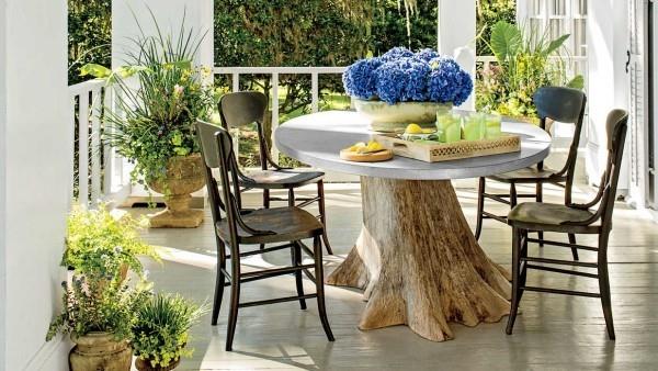 ρουστίκ ντεκό έπιπλα κήπου ασυνήθιστο τραπέζι κήπου