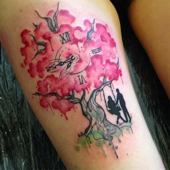 sakura κεράσι άνθος τατουάζ κερασιά