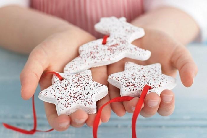 Tinker αλμυρές ιδέες ζύμης λευκά αστέρια για τη χριστουγεννιάτικη διακόσμηση
