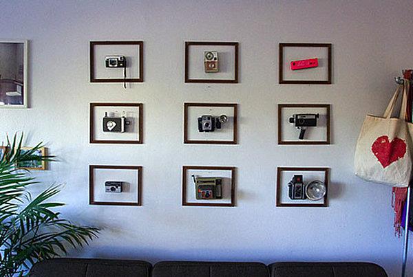 συλλογή με ταλέντο παλιές φωτογραφικές μηχανές σε κάδρα