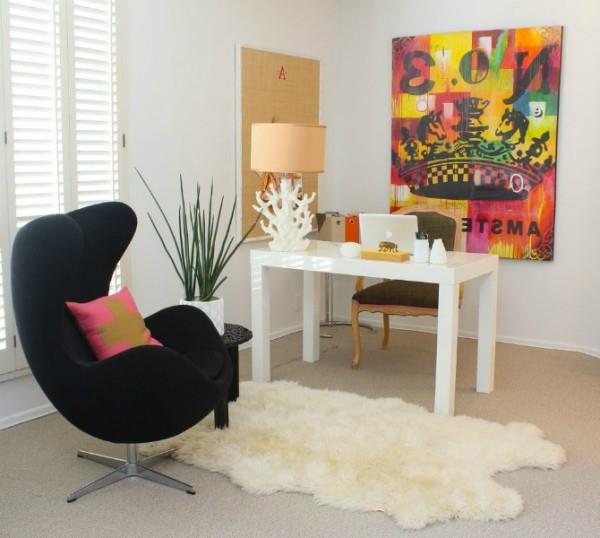 Sheepskin χαλί αυγό καρέκλα μελέτη αίθουσα Deco τάσεις 2018