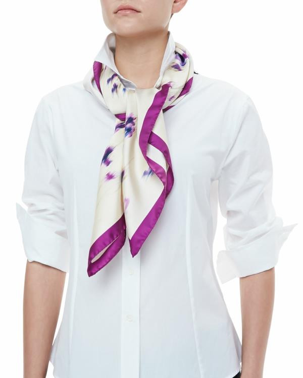 κασκόλ γραβάτα κομψό επιχειρηματικό γυναικείο λευκό πουκάμισο