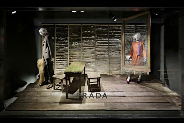 διακόσμηση βιτρίνας ιδέες σχεδιασμού καταστήματος μόδας prada