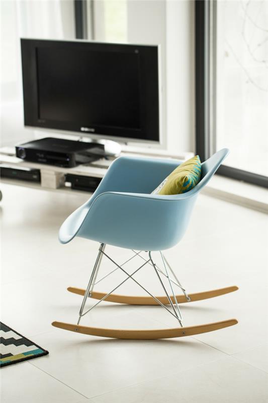 κουνιστές καρέκλες σχέδια μπλε κουνιστή καρέκλα ρίξτε μαξιλάρια όμορφες ιδέες για το σπίτι