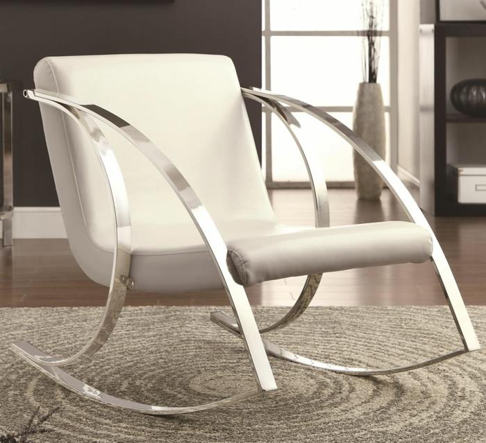 κουνιστές καρέκλες σχεδιάζει μοντέρνες λευκές μεταλλικές όμορφες ιδέες διαβίωσης