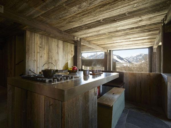 κομψή μοντέρνα ξύλινη κουζίνα σχεδιάζει ρουστίκ επίπλωση