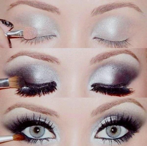 shimmer smokey eyes make-up