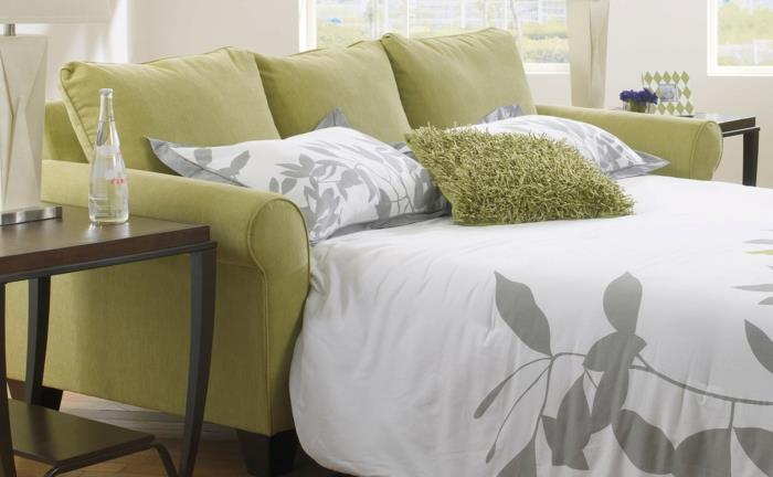 καναπές κρεβάτι σχεδιασμός πράσινος καναπές κομψά κλινοσκεπάσματα