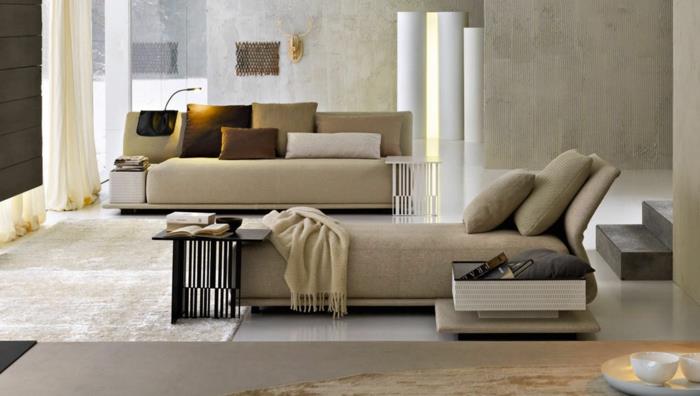 καναπές κρεβάτι δερμάτινα επικαλυμμένα έπιπλα που καθιστούν μοντέρνες ιδέες σαλονιού