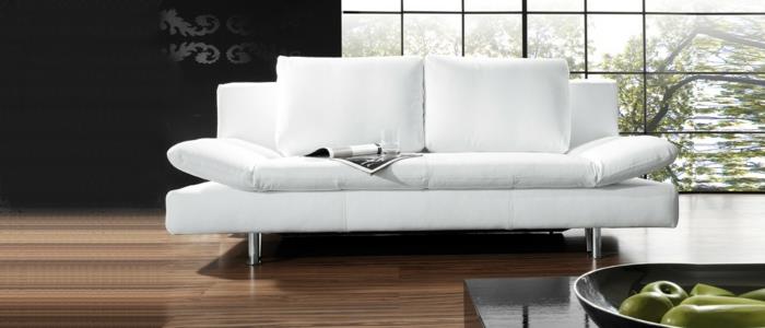καναπές κρεβάτι δερμάτινος λευκός καναπές κρεβάτι mia