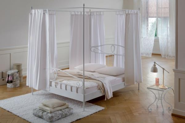 κρεβατοκάμαρα σχεδιασμός κρεβατιού λευκό χαλί