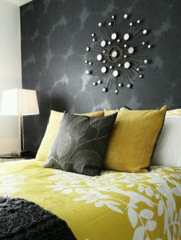 υπνοδωμάτιο υπνοδωμάτιο τοίχο σχεδιασμός μαύρη τοιχογραφία ταπετσαρία