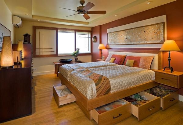 επίπλωση κρεβατοκάμαρας asia διπλό κρεβάτι πολύς χώρος αποθήκευσης