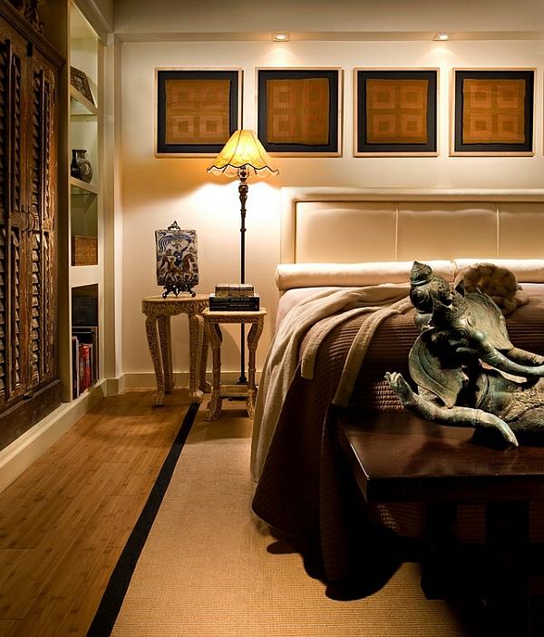 κρεβατοκάμαρα με επίπλωση αγάλματα ξυλογλυπτικής από ξύλο Ασίας