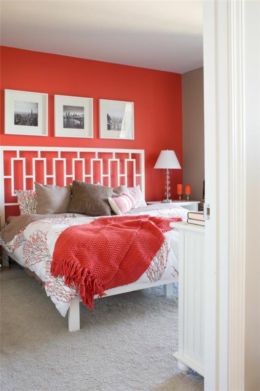 χρώματα κρεβατοκάμαρας χρώματα τοίχου υπνοδωμάτιο κόκκινο τοίχο προφοράς