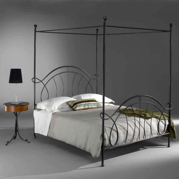 κρεβατοκάμαρα σχεδιασμός μεταλλικό κρεβάτι κρεβάτι με ουρανό σφυρήλατο σίδερο vintage σχέδιο στρογγυλό τραπεζάκι νυχτερινής κονσόλας επιτραπέζιο φωτιστικό ambar muebles