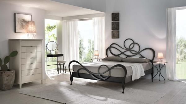υπνοδωμάτιο σχεδιασμός μεταλλικό κρεβάτι σφυρήλατο σίδερο μοντέρνο εσωτερικό σχέδιο