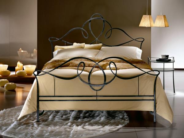 σχεδιασμός κρεβατοκάμαρας σφυρήλατο σιδερένιο διπλό κρεβάτι μεταλλικό κρεβάτι στρογγυλό χαλί αρχικά προϊόντα loren