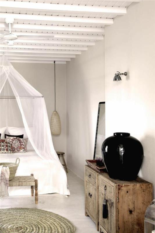 ιδέες κρεβατοκάμαρας θόλο κρεβάτι θόλος λευκές κουρτίνες shabby chic στιλ