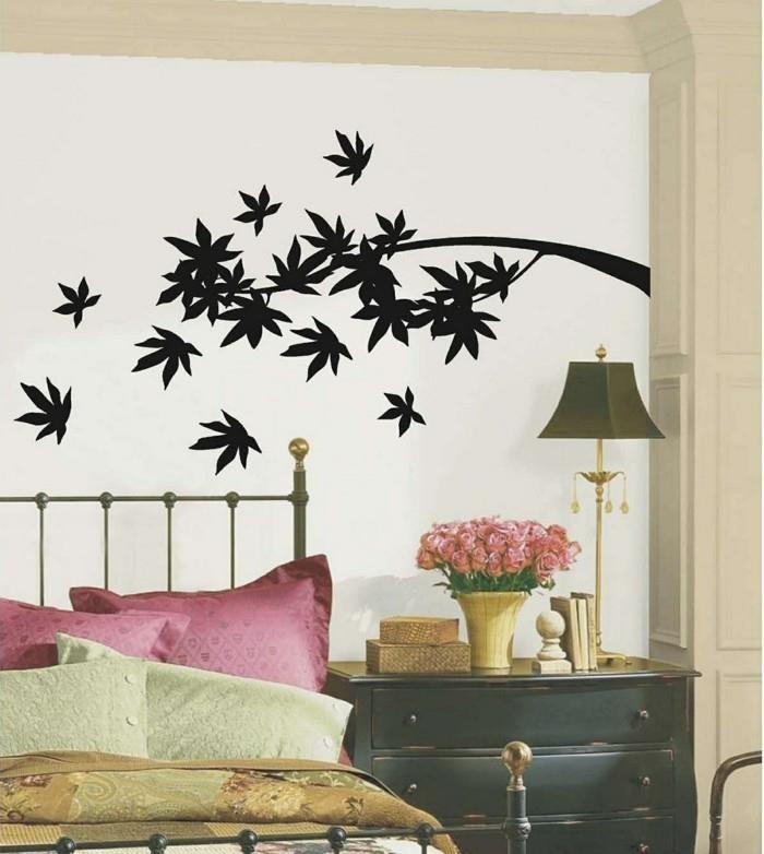 ιδέες κρεβατοκάμαρας σχεδιασμός τοίχου όμορφη διακόσμηση λουλουδιών αυτοκόλλητων τοίχων