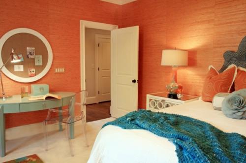 υπνοδωμάτιο σε πορτοκαλί γνήσια ζεστή επίπλωση