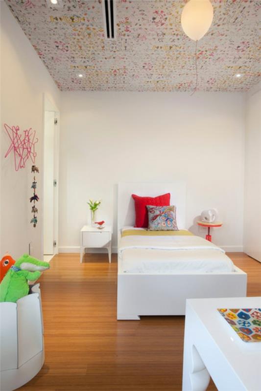 κρεβατοκάμαρα παιδικό δωμάτιο οροφής σχέδιο χρωματιστό μοτίβο ταπετσαρίας