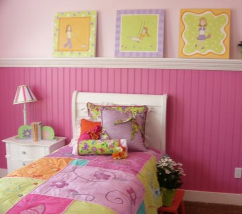 υπνοδωμάτιο κόρη κορίτσι ιδέα σχέδιο πολύχρωμο ροζ