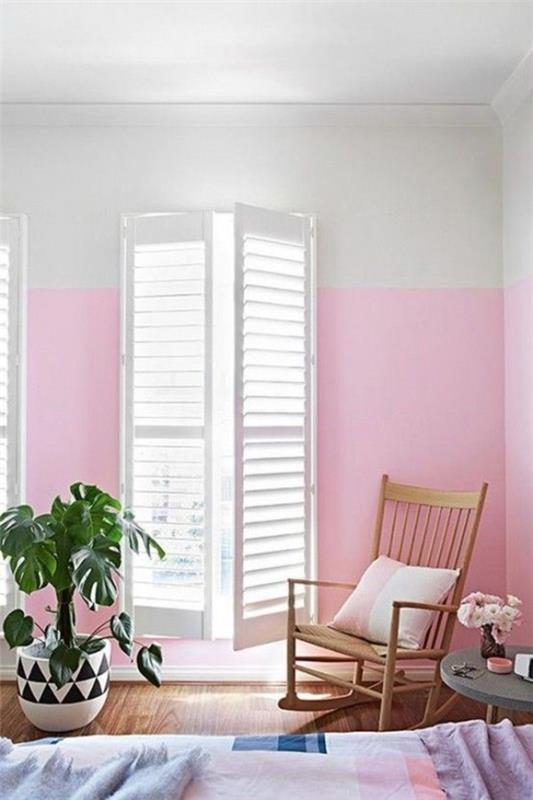 υπνοδωμάτιο τοίχο χρώμα ροζ δημιουργούν ένα ρομαντικό υπνοδωμάτιο