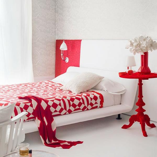 έπιπλα κρεβατοκάμαρας χρώματα σχεδιασμός ντεκό ιδέες κόκκινο