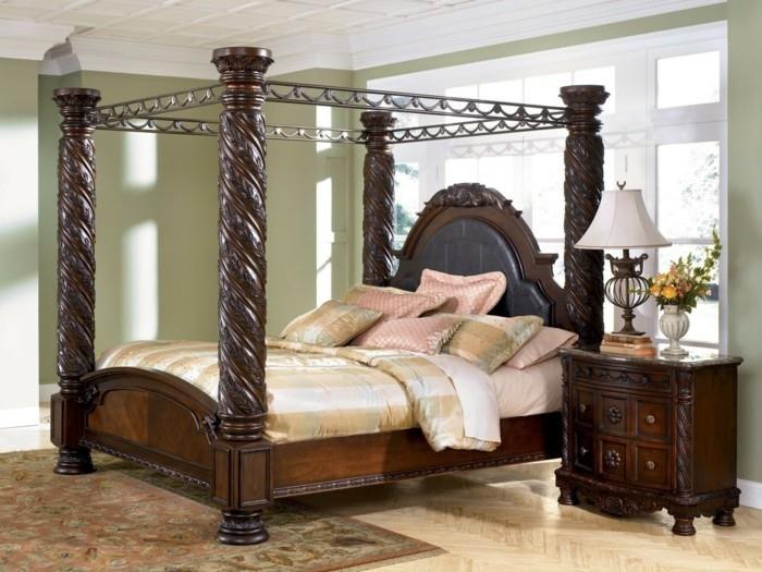 υπνοδωμάτιο σχεδιασμός κρεβάτι θόλος floral χαλί ασυνήθιστο σχέδιο κρεβατιού