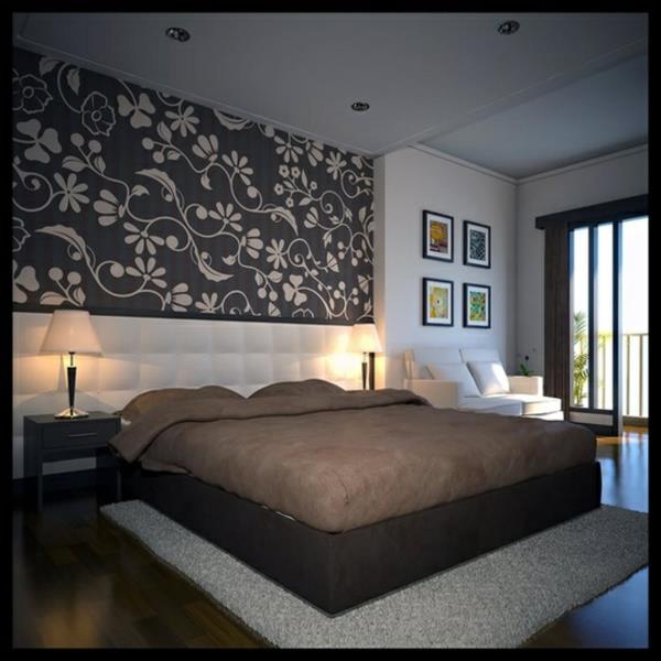 υπνοδωμάτιο τοίχο σχεδιασμός κρεβάτι τοιχογραφία ταπετσαρία καναπές