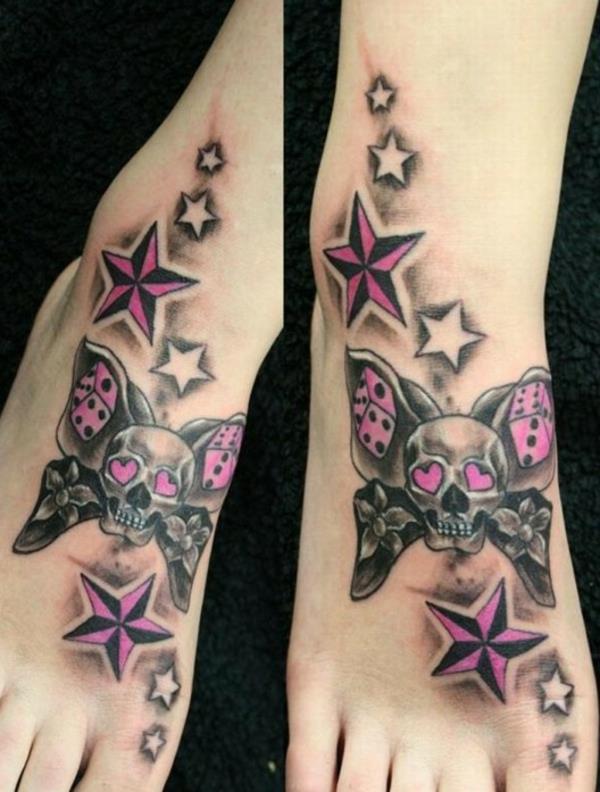 πεταλούδα κρανίο ζάρι αστέρι τατουάζ