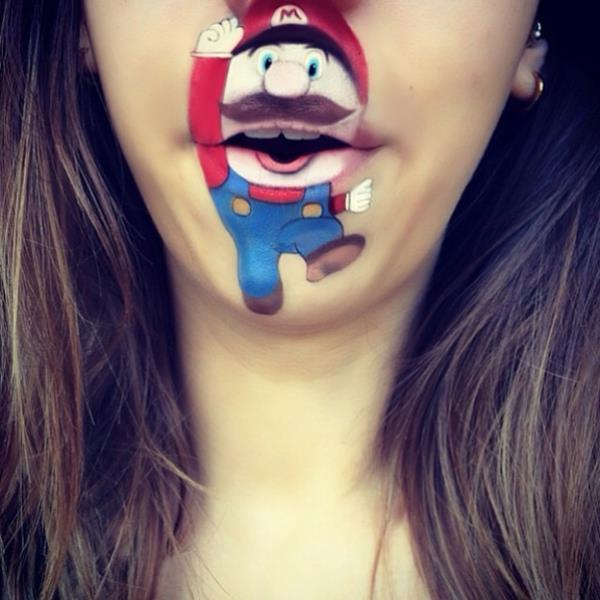 make up χείλη κωμικοί χαρακτήρες super mario