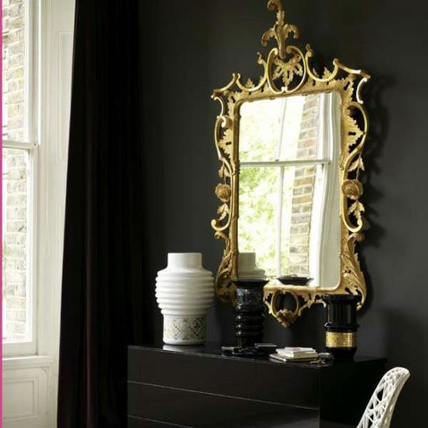 μοτίβα dressing table χρυσή κλασική εσωτερική ιδέα