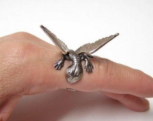 ιδέες για κοσμήματα δαχτυλίδια δαχτυλίδια φτερά δράκου