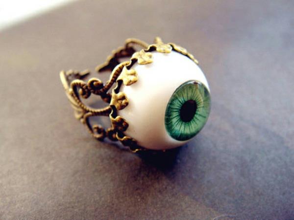 κοσμήματα υπέροχα δαχτυλίδια δαχτυλίδι πράσινο μάτι