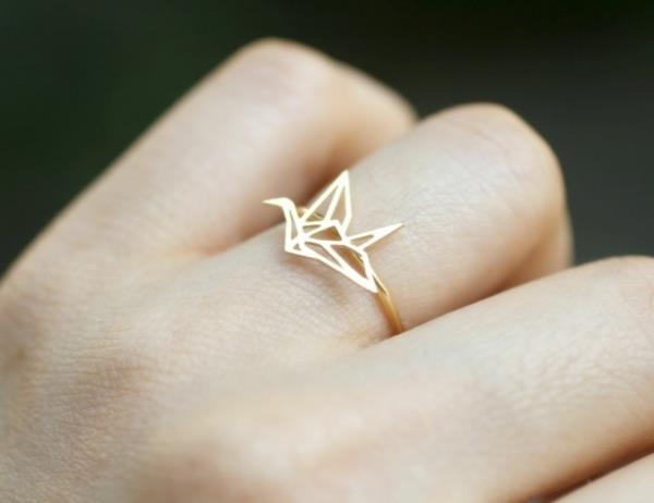 κοσμήματα δαχτυλίδια δαχτυλιδιών origami χρυσά