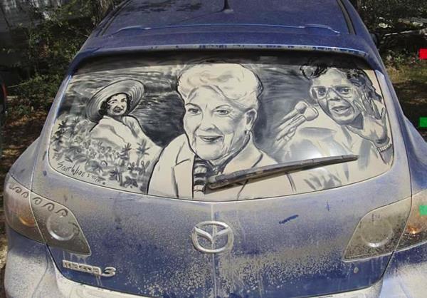 βρώμικα αυτοκίνητα ζωγραφιές σε σκόνη διάσημες