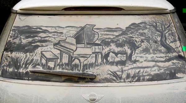 βρώμικα αυτοκίνητα τέχνη σκόνη ζωγραφική φύση πιάνου
