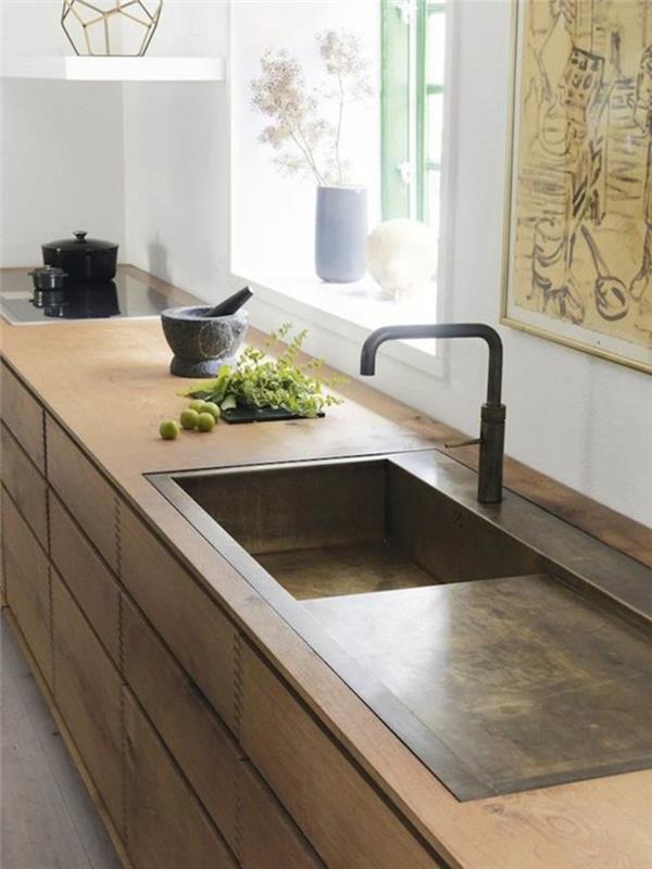 όμορφες κουζίνες εικόνες ιδέες κουζίνας πάγκος κουζίνας ξύλινος νεροχύτης κουζίνας