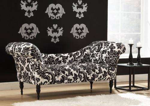 ελκυστικό καναπέ σχέδια λουλούδι μοτίβο μαύρο και άσπρο