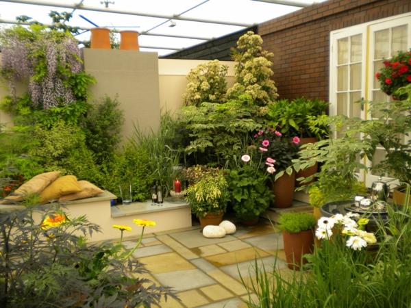 όμορφες ιδέες κήπου μικρός κήπος άνετα μοντέρνος