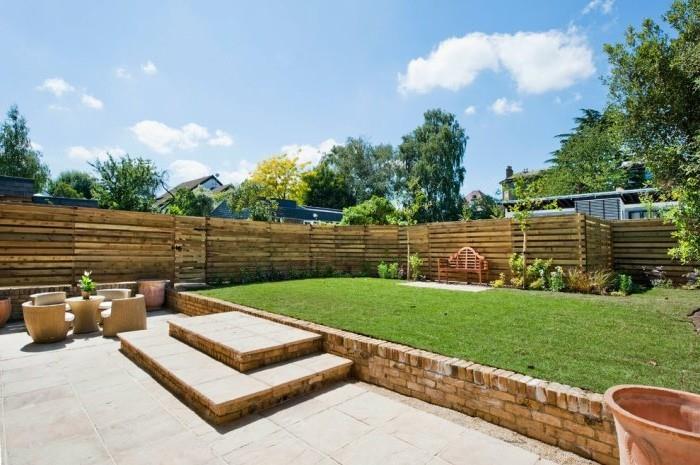 όμορφες ιδέες κήπου για μακριούς φράχτες από παλέτες