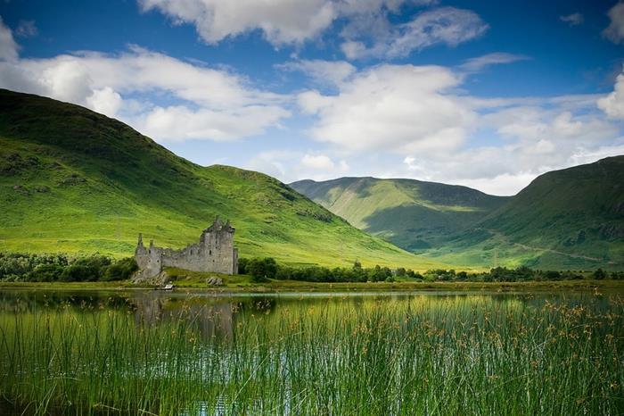 όμορφα τοπία άνοιξη καλοκαίρι πράσινο όμορφη φύση εικόνες kilchurn κάστρο Σκωτία