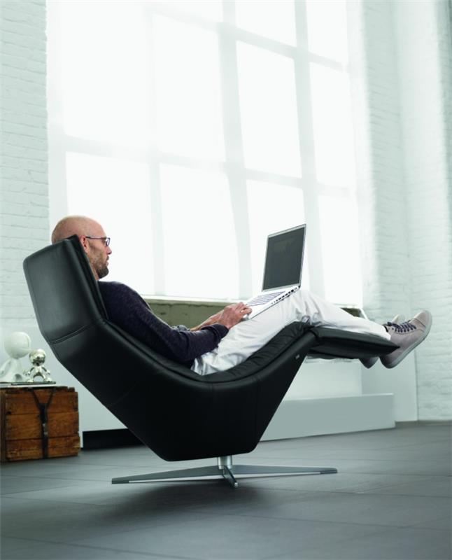 όμορφη πολυθρόνα relax πολυθρόνα μαύρη δερμάτινη πολυθρόνα