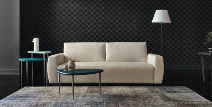 όμορφοι καναπέδες vintage χαλί πλαϊνά τραπέζια δροσερό σχέδιο τοίχου
