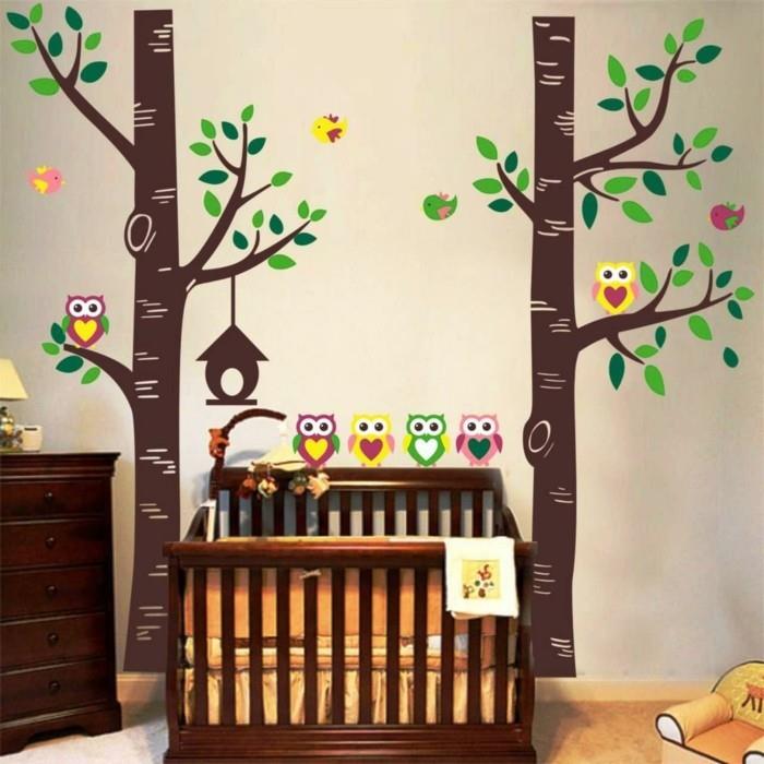 όμορφα αυτοκόλλητα τοίχου δέντρα διακοσμητικές ιδέες παιδικό δωμάτιο