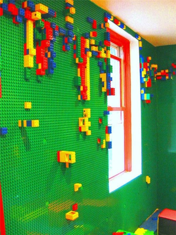 όμορφες ιδέες διαβίωσης για πιο πολυτελή διακόσμηση τοίχων με τούβλα lego